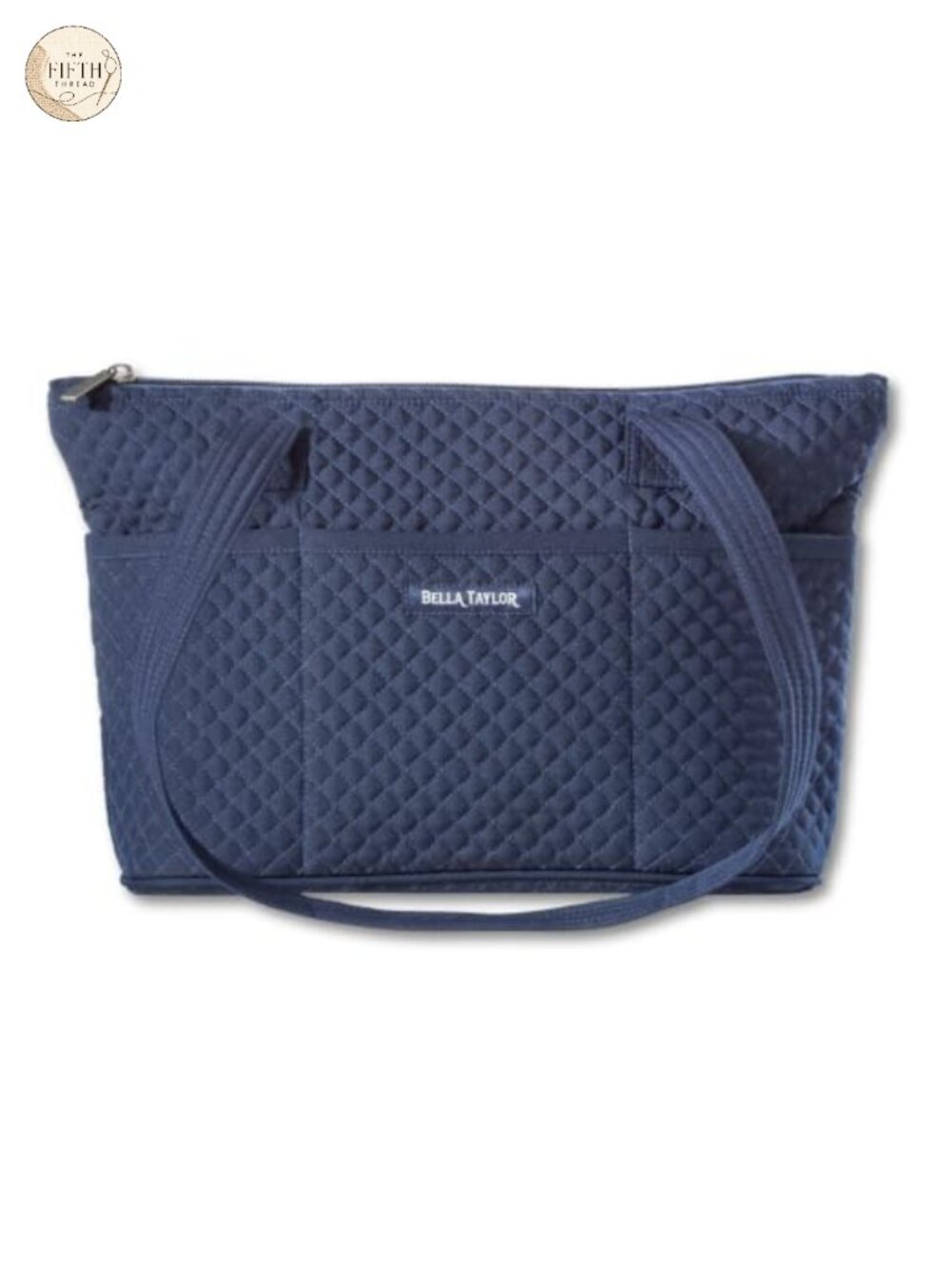 Quilted Shoulder Tote Small 10-Pocket Zip Top Shoulder Bag